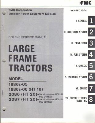 Bolens oem tractor service repair manual ht-18 HT23